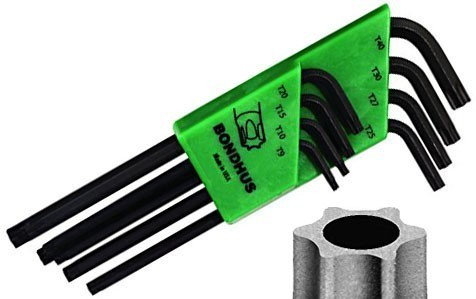 Набор ключей TORX (Т9-Т40) с отверстием Bondhus ProGuard 32434, 8 штук - фото